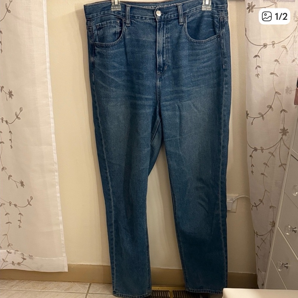 American Eagle Outfitters Dark Blue MOMStraight Jeans